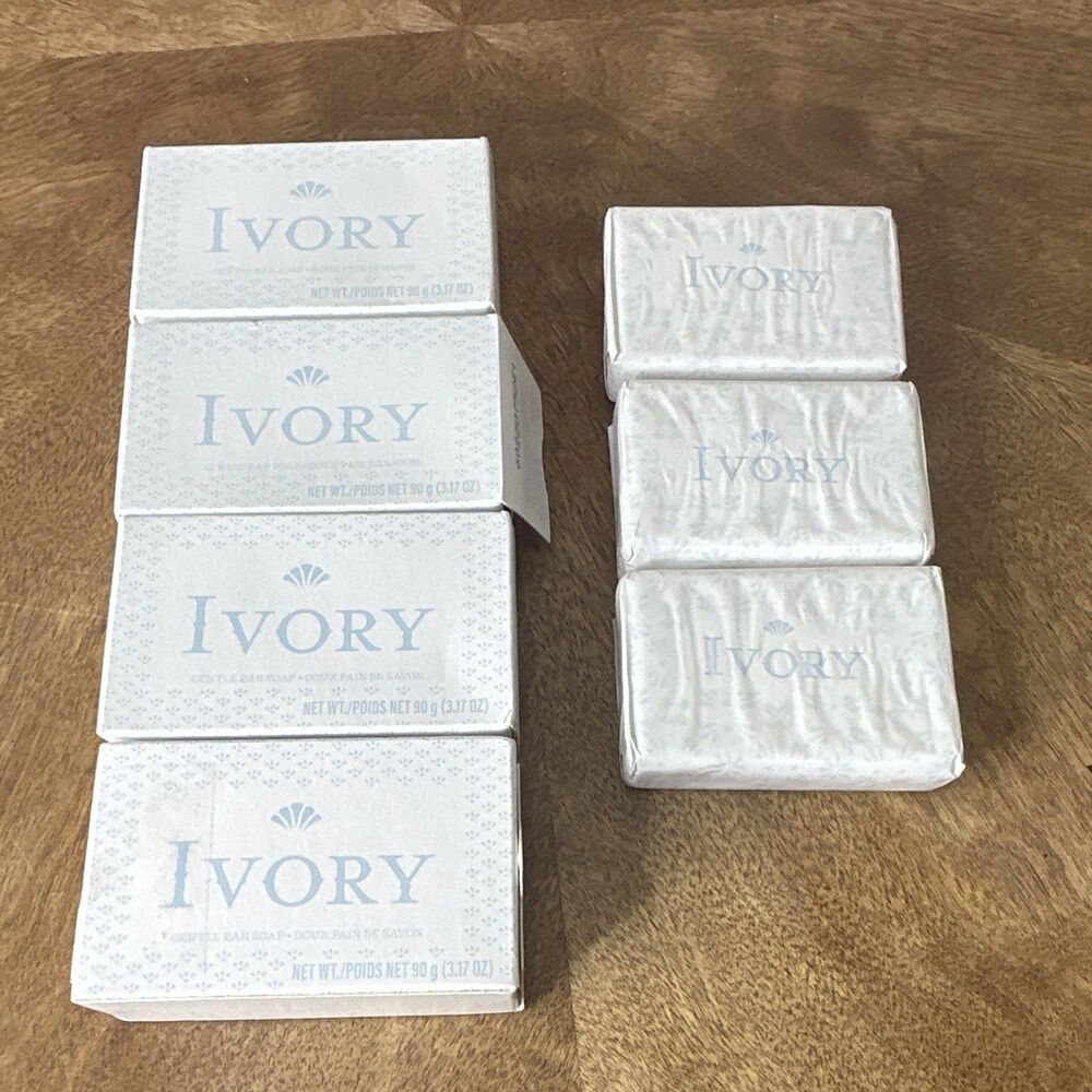 Ivory Gentle Bar Soap Lot 4 Boxes + 3 Wrapped Bars 3.17 oz White Rectangular